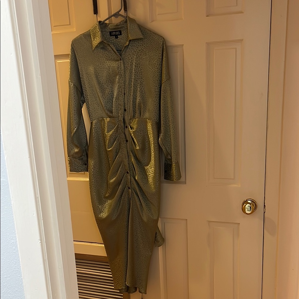 Elegant Green Ruched Dress